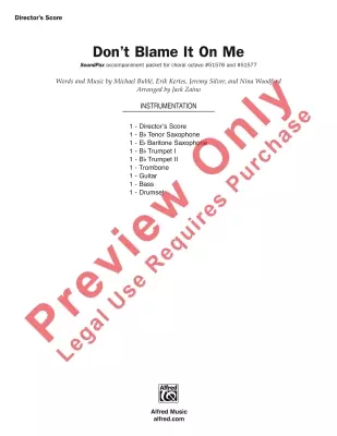 Don\'t Blame It on Me - Buble/Kertes/Silve/Woodford/Zaino - SoundPax