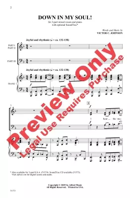 Down in My Soul! - Johnson - Choral Octavo - 3-Part Mixed