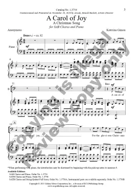 A Carol Of Joy - Gimon - Choral Octavo- SAB Accompanied