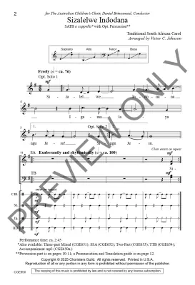 Sizalelwe Indodana - Johnson - Choral Octavo - SATB A Cappella