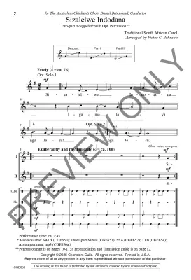 Sizalelwe Indodana - Johnson - Choral Octavo - 2-pt A Cappella