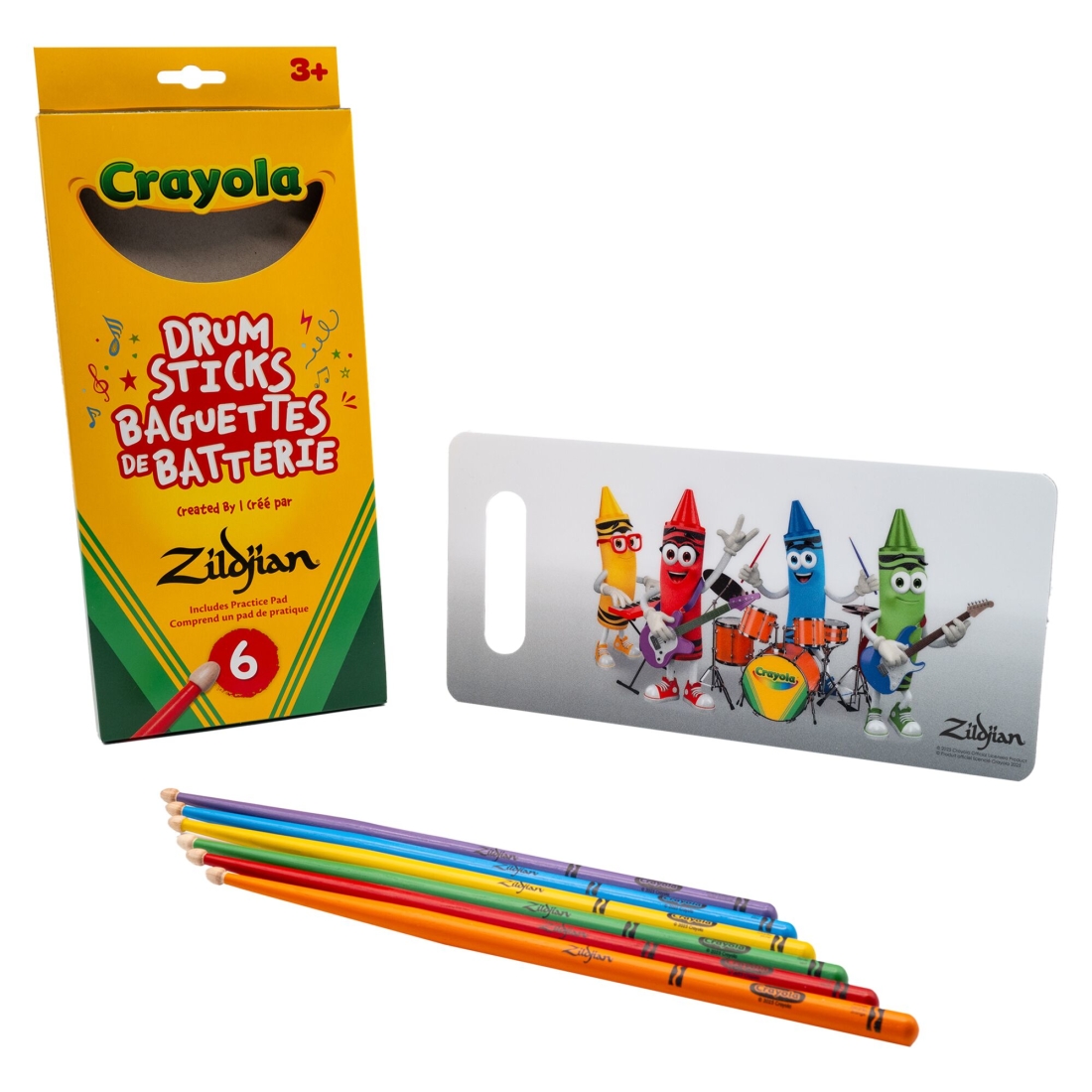 Zildjian x Crayola Kids Drumsticks and Pad