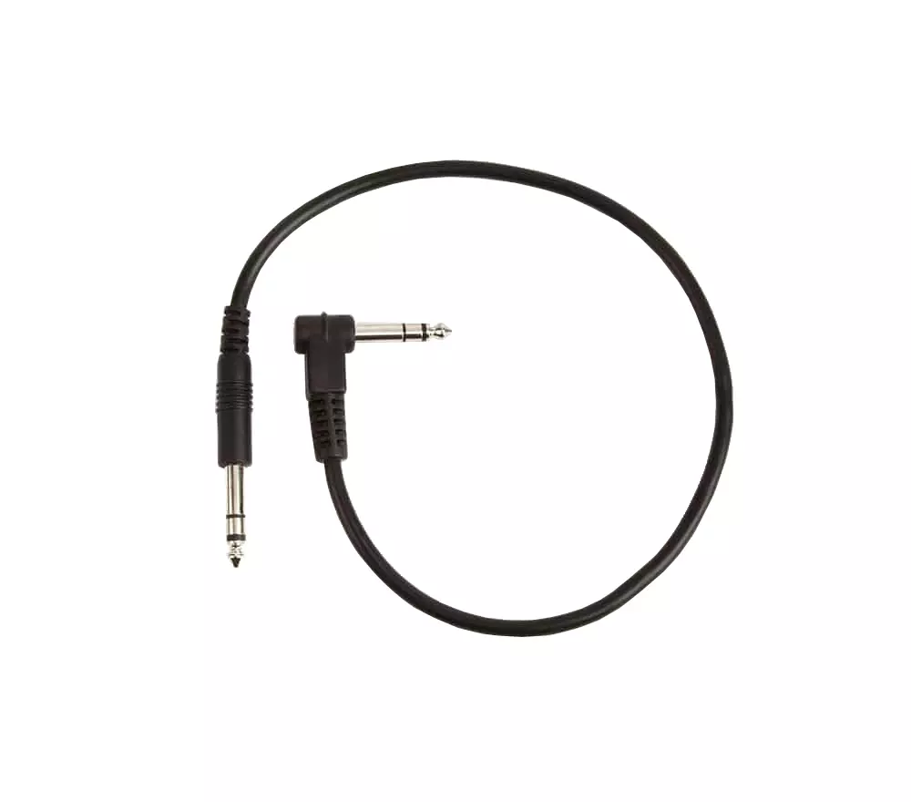 1/4\'\' TRS Male Straight to 1/4\'\' TRS Male Right-Angle Cable - 1.5 foot