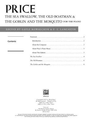The Sea Swallow, The Old Boatman & The Goblin and the Mosquito - Price - Piano - Book