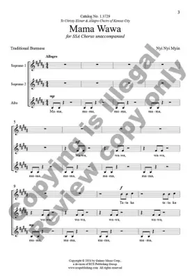 Mama Wawa - Myin - Choral Octavo - SSA A Cappella