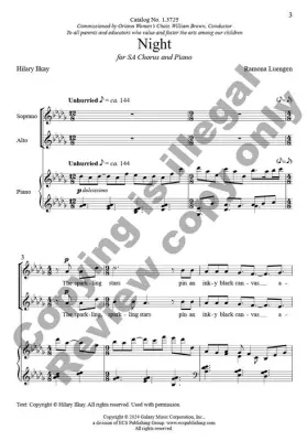 Night - Luengen - Choral Octavo - 2-Pt Accompanied