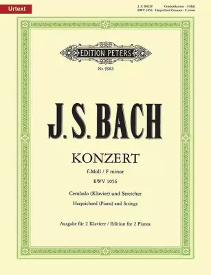 C.F. Peters Corporation - Concerto for Harpsichord No. 5 in F minor, BWV.1056 - Bach/Schulze/Schubert - Book - Piano (2 Pianos, 4 Hands)
