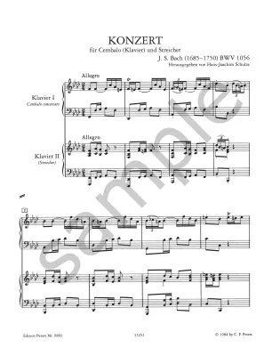 Concerto for Harpsichord No. 5 in F minor, BWV.1056 - Bach/Schulze/Schubert - Book - Piano (2 Pianos, 4 Hands)