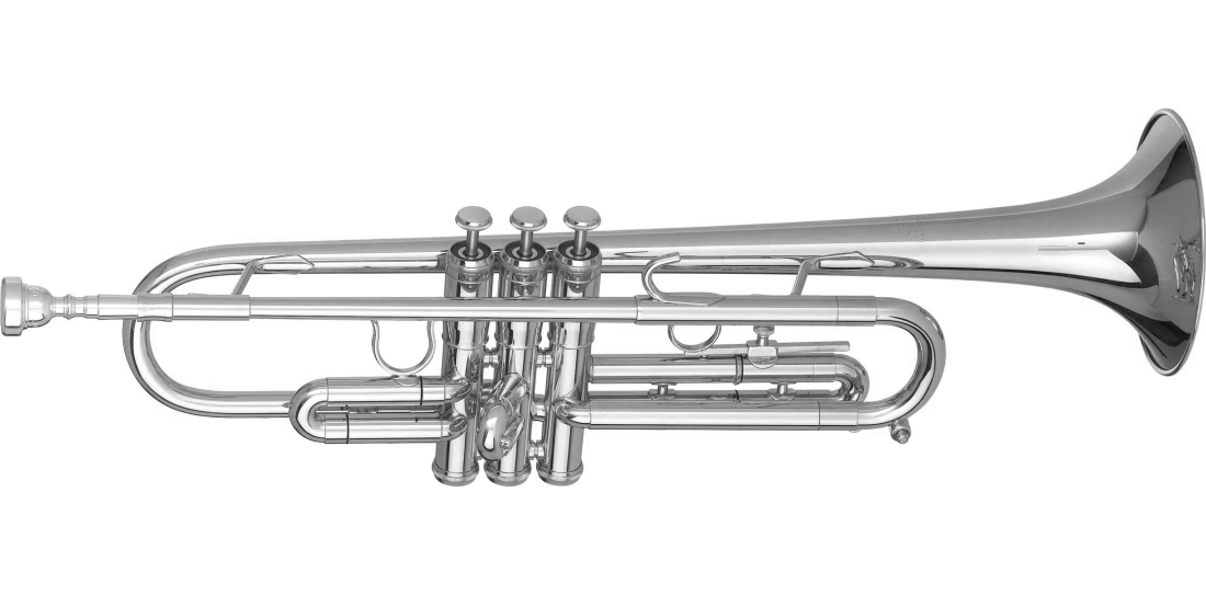 Advanced Student Bb Trumpet with Gold Brass Bell - Silver-Plated