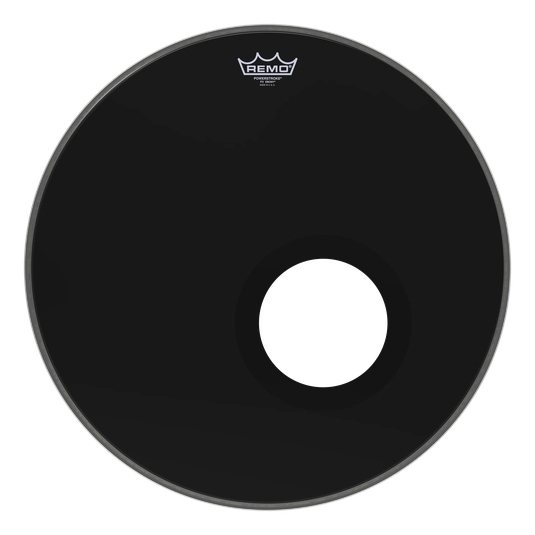 Powerstroke 3 Black Dynamo (Installed) Bass Drum Head - 20 Inch