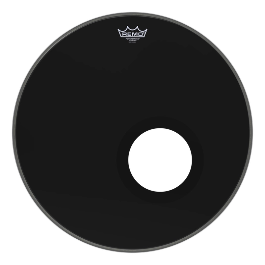 Powerstroke 3 Black Dynamo (Installed) Bass Drum Head - 22 Inch