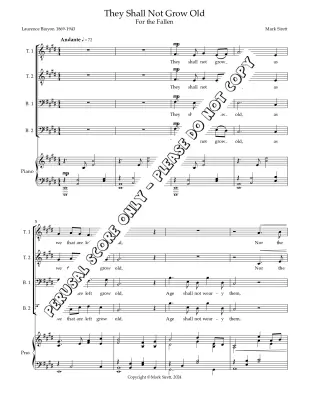 For The Fallen - Sirett - Choral Octavo - TTBB Accompanied