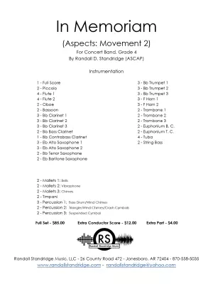 In Memoriam (Aspects: Movement II) - Standridge - Concert Band - Gr. 3.5