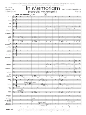 In Memoriam (Aspects: Movement II) - Standridge - Concert Band - Gr. 3.5