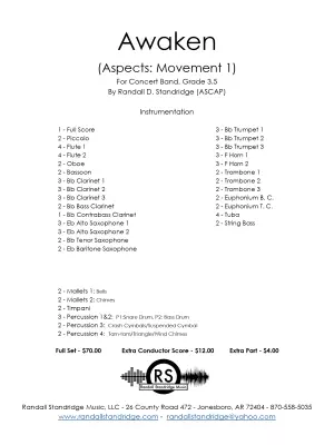 Awaken (Aspects: Movement I) - Standridge - Concert Band - Gr. 3.5