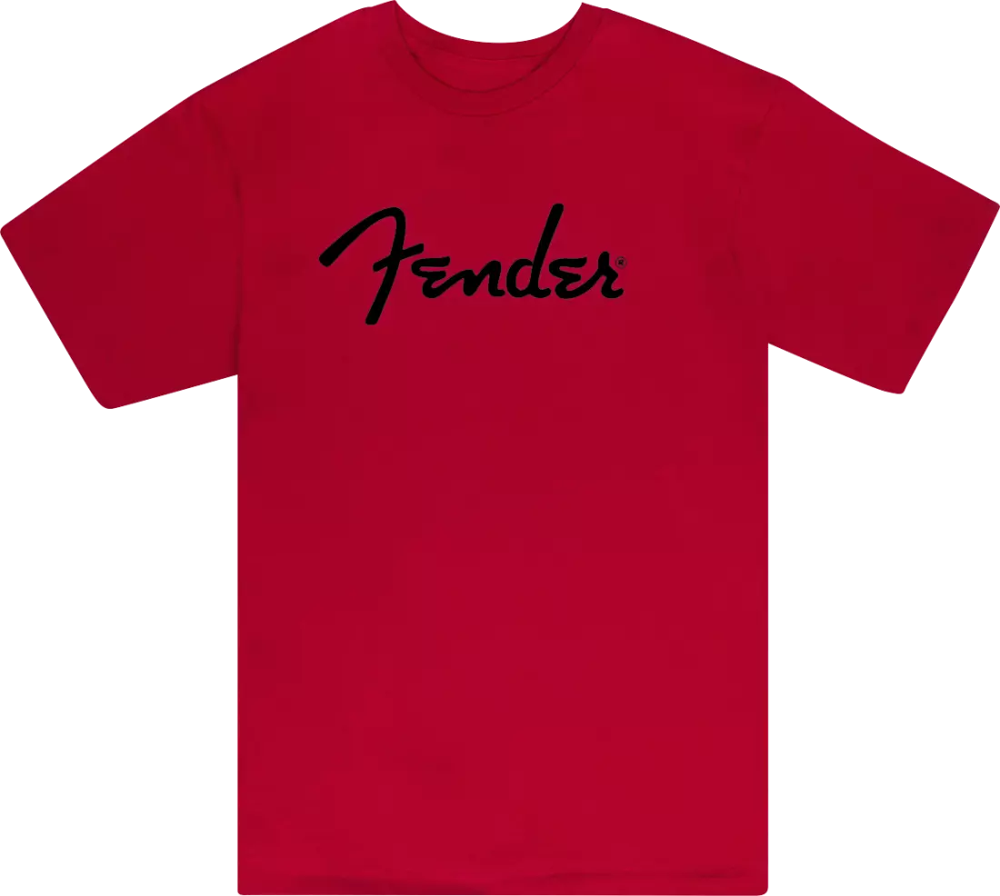 Fender Spaghetti Logo T-Shirt, Dakota Red - Small
