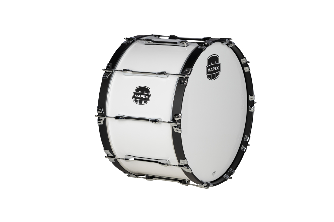 Qualifier 22x14\'\' Marching Bass Drum - Snow White