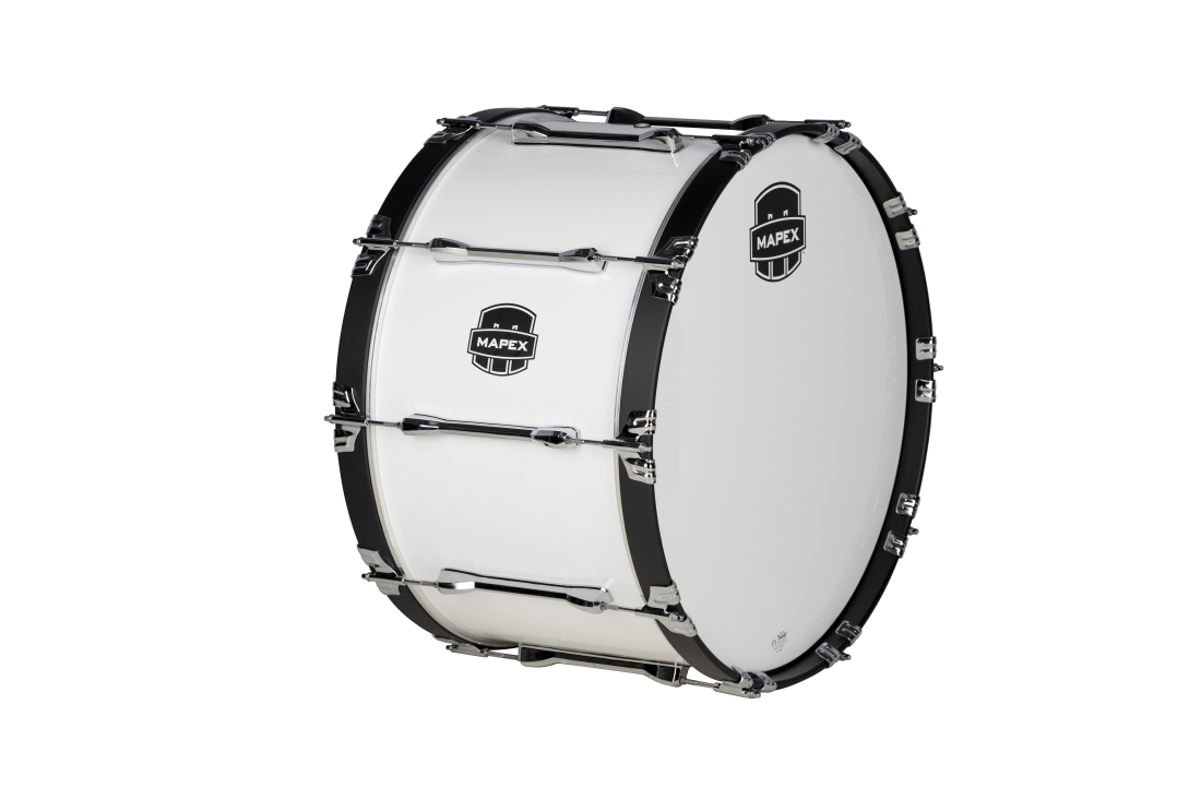 Qualifier 24x14\'\' Marching Bass Drum - Snow White