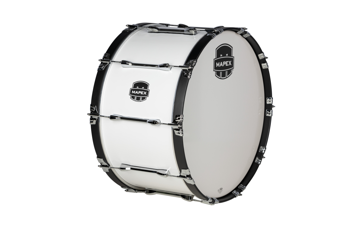 Qualifier 26x14\'\' Marching Bass Drum - Snow White