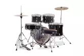 Comet 5-Piece Drum Kit (18,10,12,14,SD) with Cymbals and Hardware - Ebony Yellow Grain
