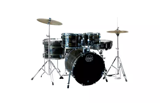 Mapex - Comet 5-Piece Drum Kit (18,10,12,14,SD) with Cymbals and Hardware - Ebony Yellow