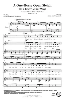 A One-Horse Open Sleigh (In a Jingly Minor Way) - Gilpin - Choral Octavo - 2-Pt Accompanied