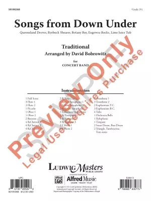 Songs from Down Under - Bobrowitz - Concert Band - Gr. 3.5