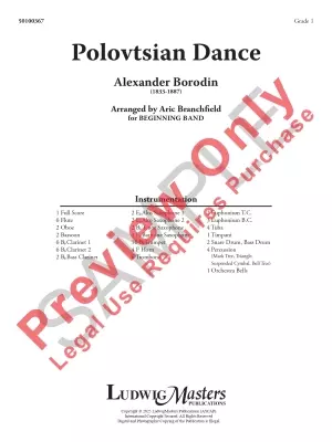 Polovtsian Dance - Borodin/Branchfield  - Concert Band - Gr. 1