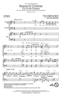 Because It\'s Christmas (For All the Children) - Manilow/Huff - Choral Octavo - SAB Accompanied