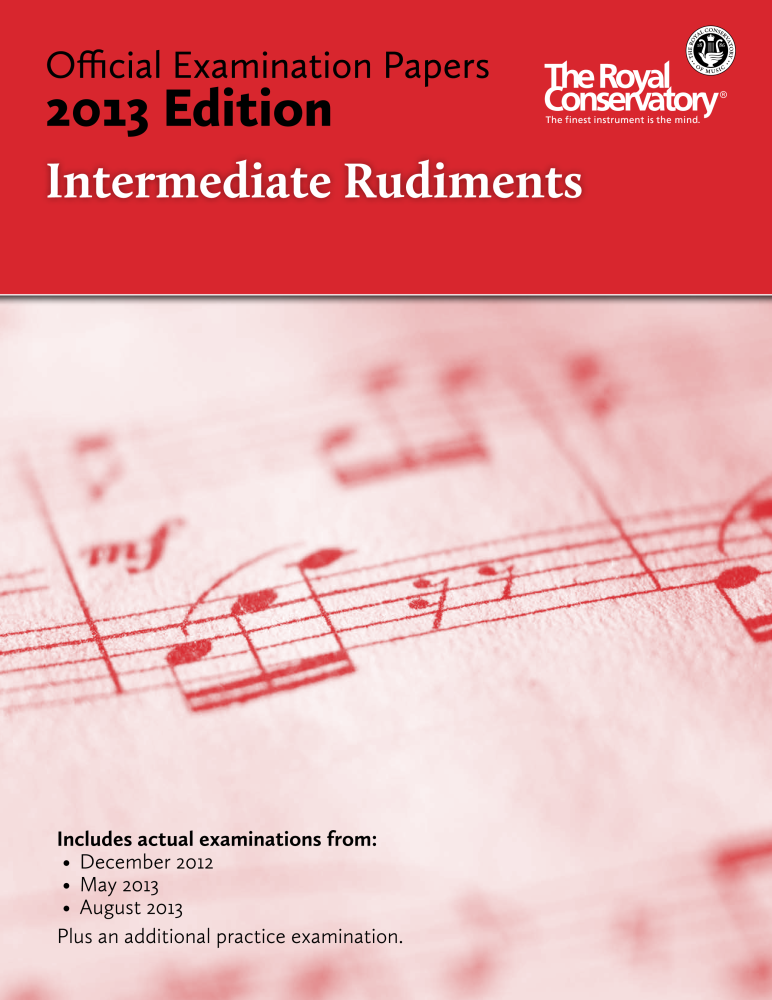 RCM Official Examination Papers: Intermediate Rudiments - 2013 Edition
