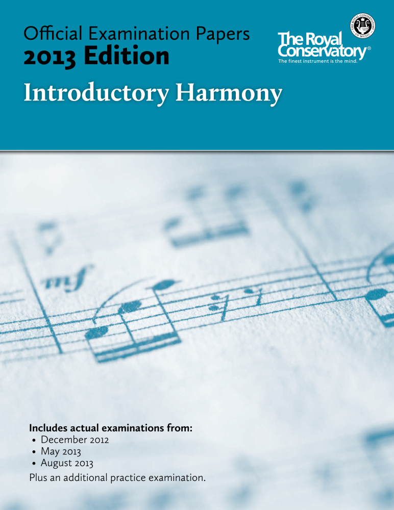 RCM Official Examination Papers: Introductory Harmony - 2013 Edition