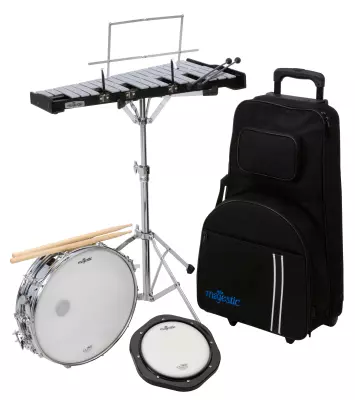 Majestic Percussion - Student Snare Drum, Practice Pad, and Bell Kit