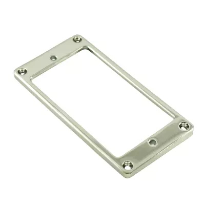 WD Music - Flat Metal Humbucker Pickup Mounting Ring, Low - Chrome