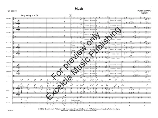 Hush - Sciaino - Jazz Ensemble - Gr. 1.5