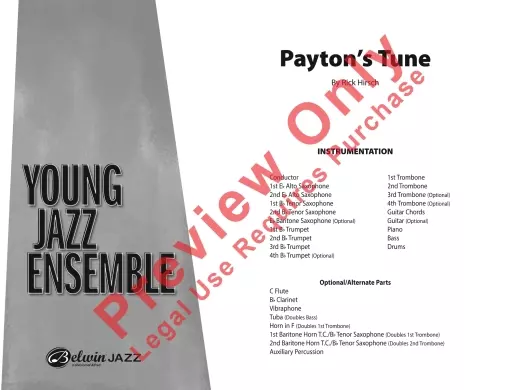 Payton\'s Tune - Hirsch - Jazz Ensemble - Gr. 2.5