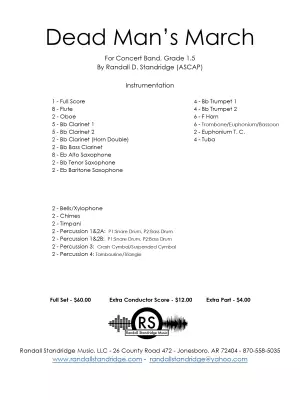Dead Man\'s March - Standridge - Concert Band - Gr. 1.5
