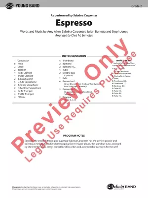 Espresso - Allen/Carpenter/Bunetta/Jones/Bernotas - Concert Band - Gr. 2
