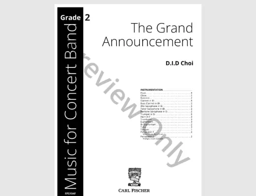 The Grand Announcement - Choi - Concert Band - Gr. 2