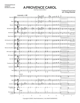 A Provence Carol - Danner - Concert Band - Gr. 3.5