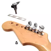 Guitar Tuner Upgrade Kit for 6 Inline Headstocks with 10mm Post Hole - Chrome