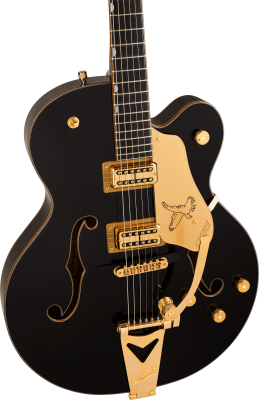 Synchromatic Falcon Hollow Body Single-Cut with Bigsby, Ebony Fingerboard - Black