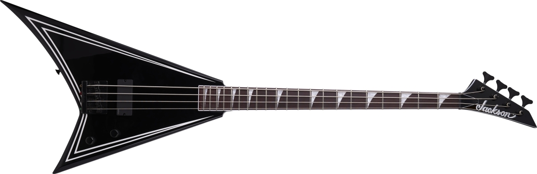 X Series RRB Rhoads IV Bass Guitar, Amaranth Fingerboard - Black with White Pinstripes