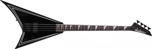 Jackson Guitars - X Series RRB Rhoads IV Bass Guitar, Amaranth Fingerboard - Black with White Pinstripes