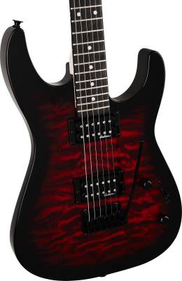 L&M Exclusive JS Series Dinky JS11Q Electric Guitar - Transparent Red Burst