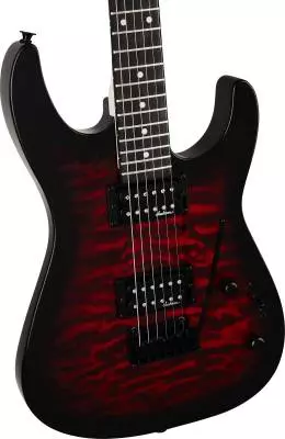 L&M Exclusive JS Series Dinky JS11Q Electric Guitar - Transparent Red Burst