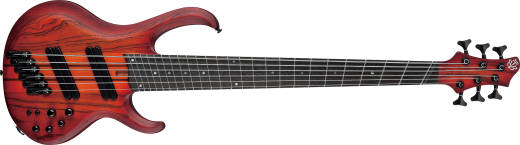 Ibanez - BTB Bass Workshop 6-String Multi-Scale Bass with Hardshell Case - Brown Topaz Burst Flat