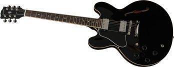 ES-335 Dot Plain Top Left-Handed Electric Guitar - Ebony