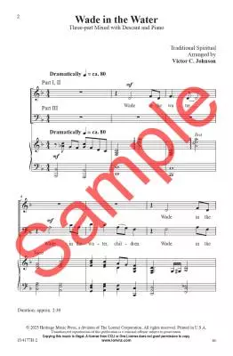 Wade in the Water - Johnson - Choral Octavo - 3-Pt Mixed/Piano