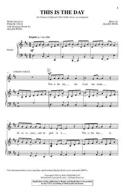 This Is the Day - Pote - Choral Octavo - 2-Pt Accompanied
