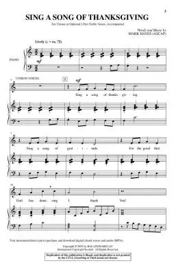 Sing a Song of Thanksgiving - Hayes - Choral Octavo - 2-Pt Accompanied